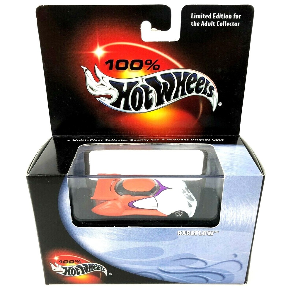 100% Hot Wheels Ed Newton RAREFLOW Car Orange & White Diecast 1/64 Rubber Tires